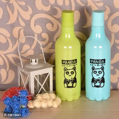 Plastic Water Bottle 500ml Capacity for Kids, Schoool, Travel, Colorful Design and Pattern Bottles, 2 Piece Combo Set