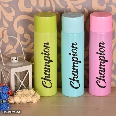 Plastic Water Bottle 500ml Capacity for Kids, Schoool, Travel, Colorful Design and Pattern Bottles, 3 Piece Combo Set-thumb0