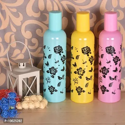 Plastic Water Bottle 500ml Capacity for Kids, Schoool, Travel, Colorful Design and Pattern Bottles, 3 Piece Combo Set