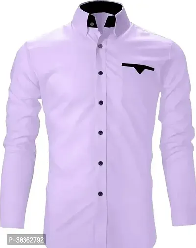 Reliable Purple Polycotton Solid Long Sleeves Casual Shirt For Men-thumb0