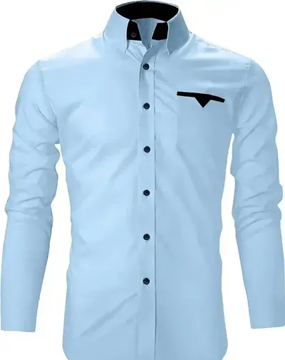 Reliable Blend Solid Long Sleeves Casual Shirts For Men