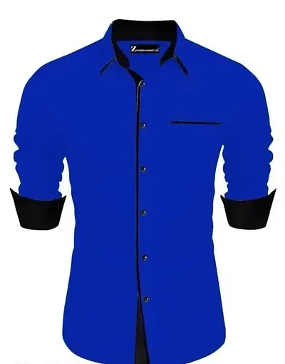 Reliable Blend Solid Long Sleeves Casual Shirts For Men