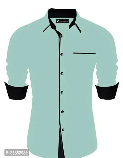 Reliable Green Polycotton Solid Long Sleeves Casual Shirt For Men