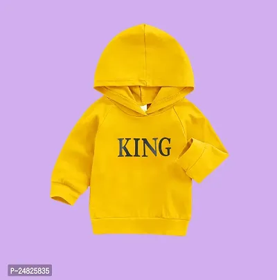 Fabulous Yellow Cotton Blend Hoodies For Boys