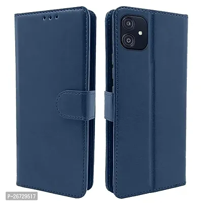 Samsung Galaxy M04 A04e F04 Blue Flip Cover-thumb0