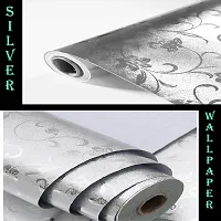 Beautiful Silver Flower Wallpaper Marble Sheets for Home Wall Size 60 X 200 Cm-thumb3