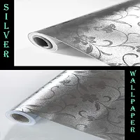 Beautiful Silver Flower Wallpaper Marble Sheets for Home Wall Size 60 X 200 Cm-thumb1