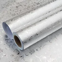 SILVER FLOWER Wallpaper for Marble Sheets for Home Wall Blue Floral Marble Wallpaper for Walls Contact Paper for Kitchen Countertop (Size:60 * 200 Cm) 209-thumb1