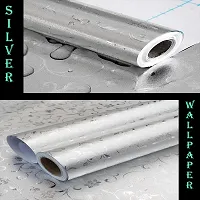 Beautiful Silver Flower Wallpaper Marble Sheets for Home Wall Size 60 X 200 Cm-thumb4