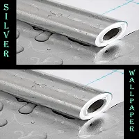 Beautiful Silver Flower Wallpaper Marble Sheets for Home Wall Size 60 X 200 Cm-thumb3