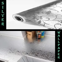 Beautiful Silver Flower Wallpaper Marble Sheets for Home Wall Size 60 X 200 Cm-thumb3