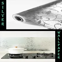 Beautiful Silver Flower Wallpaper Marble Sheets for Home Wall Size 60 X 200 Cm-thumb2