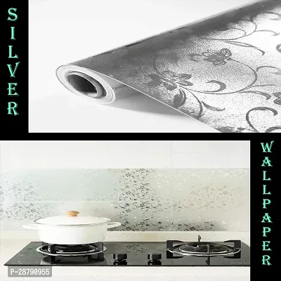 Beautiful Silver Flower Wallpaper Marble Sheets for Home Wall Size 60 X 200 Cm-thumb3