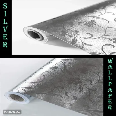 Beautiful Silver Flower Wallpaper Marble Sheets for Home Wall Size 60 X 200 Cm-thumb5