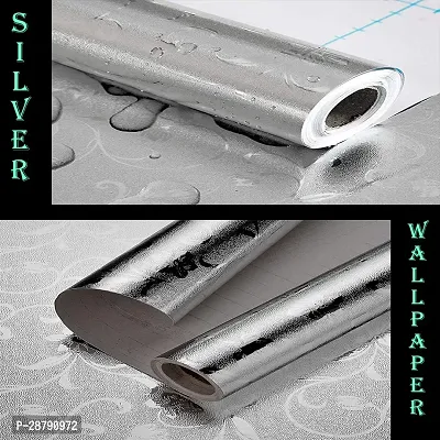 Beautiful Silver Flower Wallpaper Marble Sheets for Home Wall Size 60 X 200 Cm-thumb2