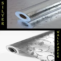 Beautiful Silver Flower Wallpaper Marble Sheets for Home Size:60 X 200 Cm-thumb2