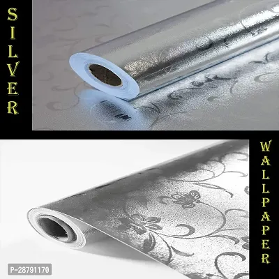 Beautiful Silver Flower Wallpaper Marble Sheets for Home Size:60 X 200 Cm-thumb3