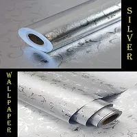 Beautiful Silver Flower Wallpaper Marble Sheets for Home Size:60 X 200 Cm-thumb3