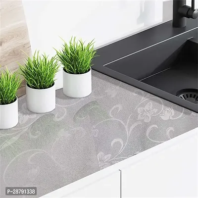 SILVER FLOWER Wallpaper for Marble Sheets for Home Wall Blue Floral Marble Wallpaper for Walls Contact Paper for Kitchen Countertop (Size:60 * 200 Cm) 209-thumb5