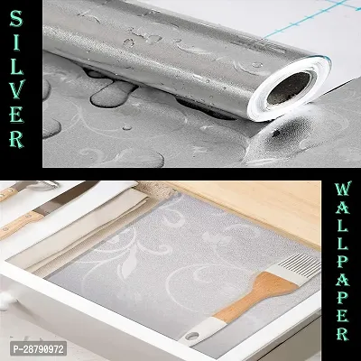 Beautiful Silver Flower Wallpaper Marble Sheets for Home Wall Size 60 X 200 Cm