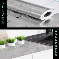 Beautiful Silver Flower Wallpaper Marble Sheets for Home Wall Size 60 X 200 Cm-thumb4