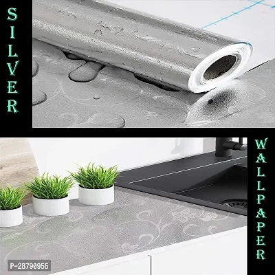 Beautiful Silver Flower Wallpaper Marble Sheets for Home Wall Size 60 X 200 Cm-thumb5