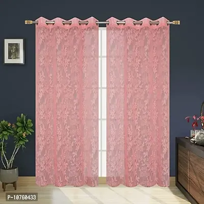 Buy FRACAS Polyester Floral Design Heavy Net Curtain Pack of 2