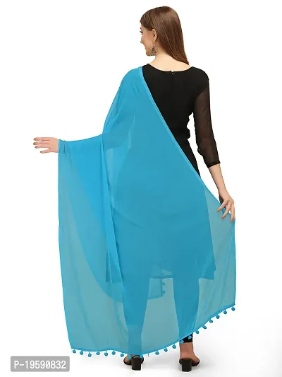 Premvati Collection Women's Solid Chiffon Dupatta (DUTA001_Sky Blue_L)-thumb3