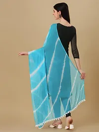 Nimidiya BANDHANI Women's Leheriya Chiffon Dupatta (SKY BLUE)-thumb3