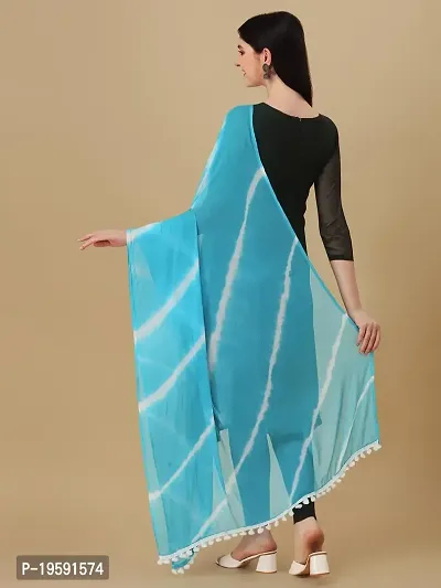 Nimidiya BANDHANI Women's Leheriya Chiffon Dupatta (SKY BLUE)-thumb4