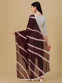 Nimidiya BANDHANI Women's Leheriya Chiffon Dupatta (COFFEE)-thumb3