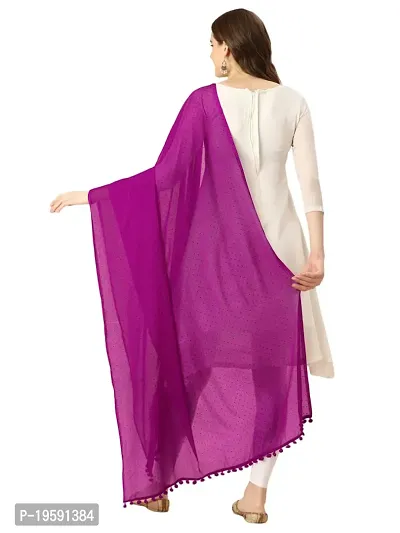 Nimidiya Women's Chiffon Gold Dot Printed Dupatta | Casual Ethnic Chunni - Dupattas for Girls | Free Size (purple)-thumb3