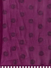 Nimidiya Beautiful Chiffon Flower Hand Print dupatta with Pum Pum Less for Women and Girls (PURPLE)-thumb3