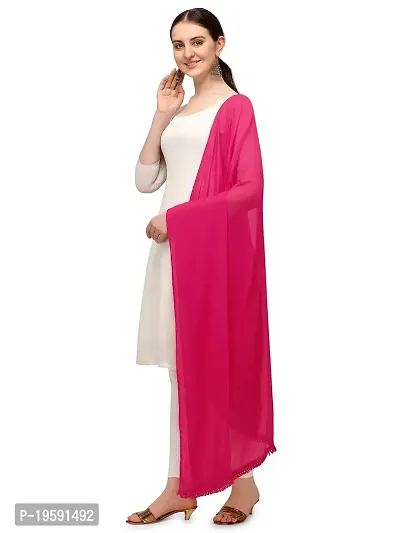 Premvati Collection Women's Solid Chiffon Dupatta (DUTA001_Pink_Large)-thumb2