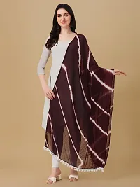 Nimidiya BANDHANI Women's Leheriya Chiffon Dupatta (COFFEE)-thumb1