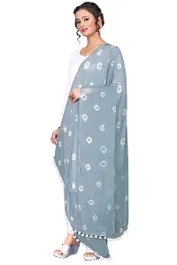 Premvati Collection Women's Solid Chiffon Dupatta (Bandhani Grey_Grey_Free Size).-thumb1