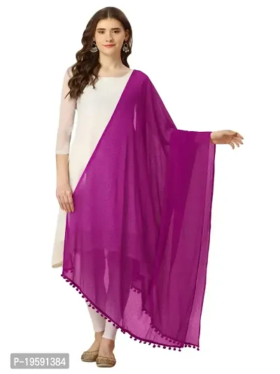 Nimidiya Women's Chiffon Gold Dot Printed Dupatta | Casual Ethnic Chunni - Dupattas for Girls | Free Size (purple)-thumb0