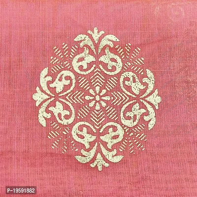 Nimidiya Wax Batik Resist Dye Hand Block Print Chanderi Silk Organic Colour Printed Dupatta For Women Gold White 2.25 Mt (BABY PINK 2)-thumb4