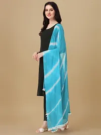 Nimidiya BANDHANI Women's Leheriya Chiffon Dupatta (SKY BLUE)-thumb2