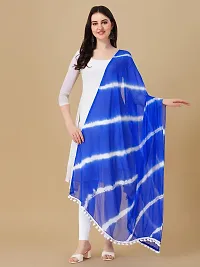 Nimidiya BANDHANI Women's Leheriya Chiffon Dupatta (Combo Pack of 2) (COFFE/ROYAL BLUE)-thumb4