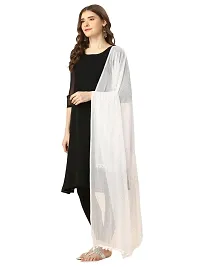 Nimidiya Women's Chiffon Gold Dot Printed Dupatta | Casual Ethnic Chunni - Dupattas for Girls | Free Size (white)-thumb1