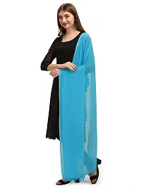 Premvati Collection Women's Solid Chiffon Dupatta (DUTA001_Sky Blue_L)-thumb1