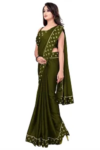 NIMIDIYA Printed Bollywood Art Silk Saree (Mahandi)-thumb2