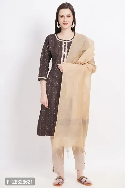 Fabulous Cotton Printed Kurta with Pant And Dupatta Set For Women-thumb0