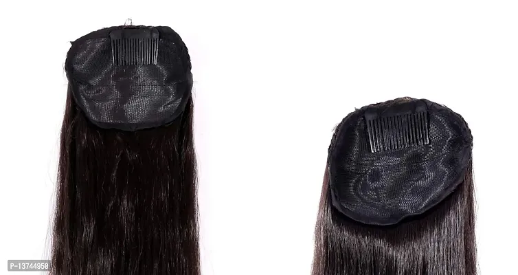 Shivarth Hair Wig, Juda Wig with Stone Work Hair Accessories for Women and girls, Hair Extension Black Colour Long and Short Hair,Straight Hair 26-30 and 16-18 Inches (Combo Pack of 2)-thumb4