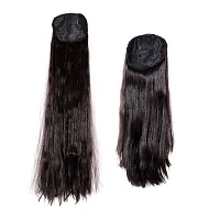 Shivarth Hair Wig, Juda Wig with Stone Work Hair Accessories for Women and girls, Hair Extension Black Colour Long and Short Hair,Straight Hair 26-30 and 16-18 Inches (Combo Pack of 2)-thumb2