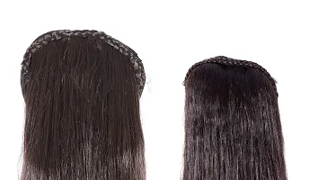 Shivarth Hair Wig, Juda Wig with Stone Work Hair Accessories for Women and girls, Hair Extension Black Colour Long and Short Hair,Straight Hair 26-30 and 16-18 Inches (Combo Pack of 2)-thumb1