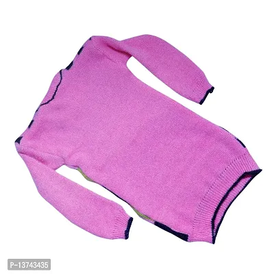 Shivarth Woollen Sweatshirt Sweater Winter Full Sleeve Kite Pattern Design Round Neck Wool Top Cum Top Sweater for Girls (2-3 Years) (2-3 Years, Purple 1)-thumb2