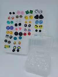 Shivarth Multicolor Assorted Design Small Stud Earrings with Plastic Back for Girls and Women Casual Wear ( Combo of 30 Pair )-thumb2