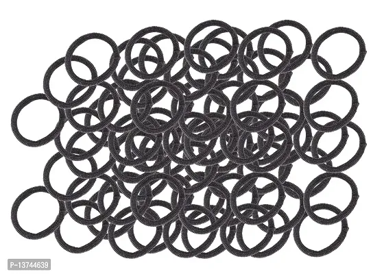 Black Hair Ropes Seamless Towel Hair Rings Elastic Rubber - Temu